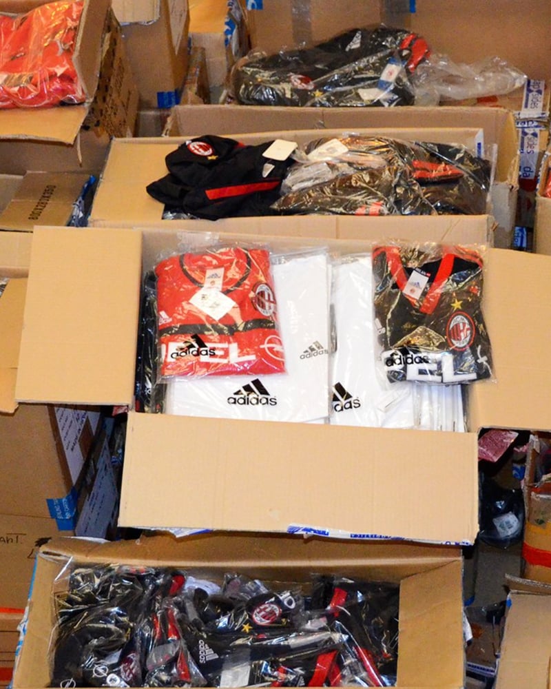 AC Milan kit room warehouse stock