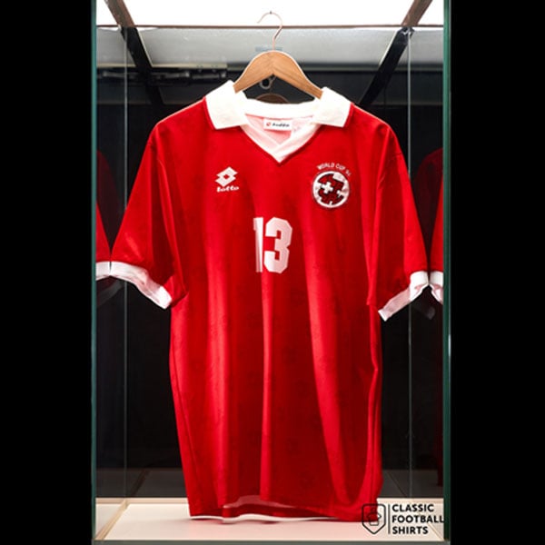 1994 Switzerland Match Issue World Cup Home Shirt Egli #13