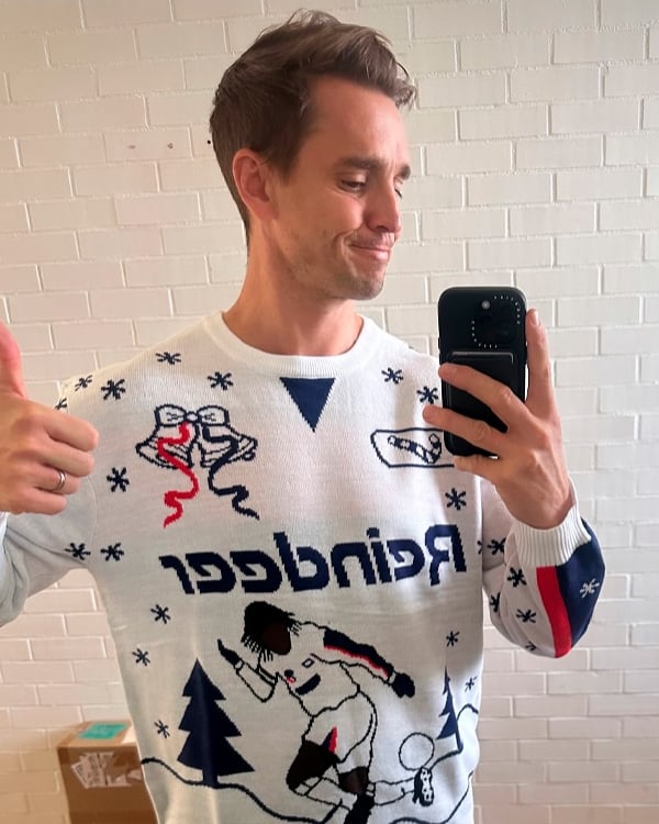 Celebrity in Christmas jumper