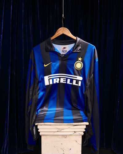 1998-99 Inter Milan Match Worn Champions League Home L/S Shirt Ventola #11