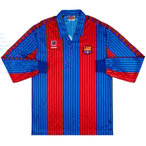 1990-91 Barcelona Match Issue European Cup Winners' Cup Home L/S Shirt #16 (Salinas)