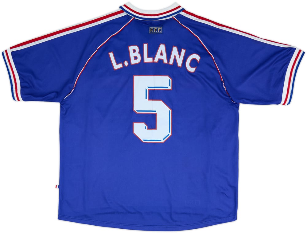1998 France Match Issue World Cup Home Shirt L. Blanc #5 (back)