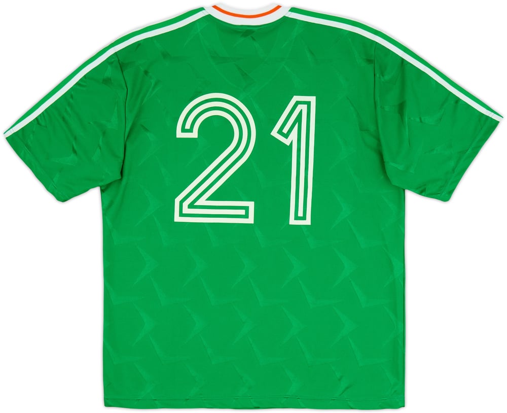 1990 Ireland Match Issue World Cup Home Shirt #21 (McLoughlin) (back)