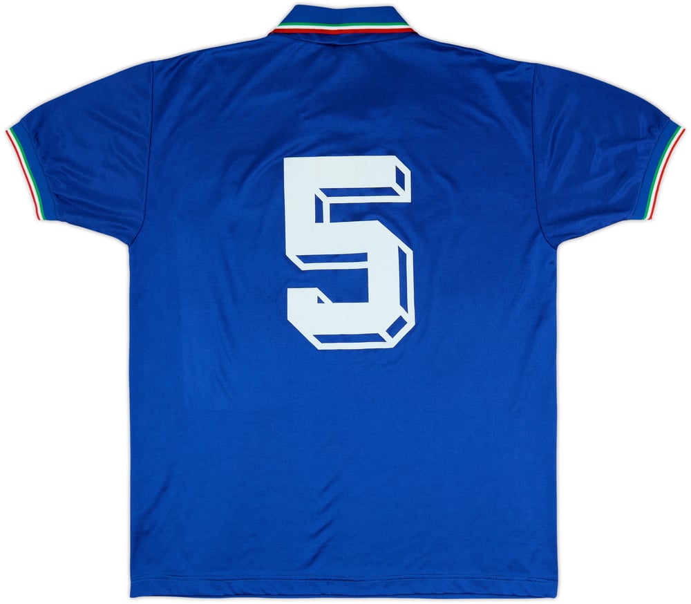 1990 Italy Match Worn World Cup Home Shirt #5 (Ferrara) (back)