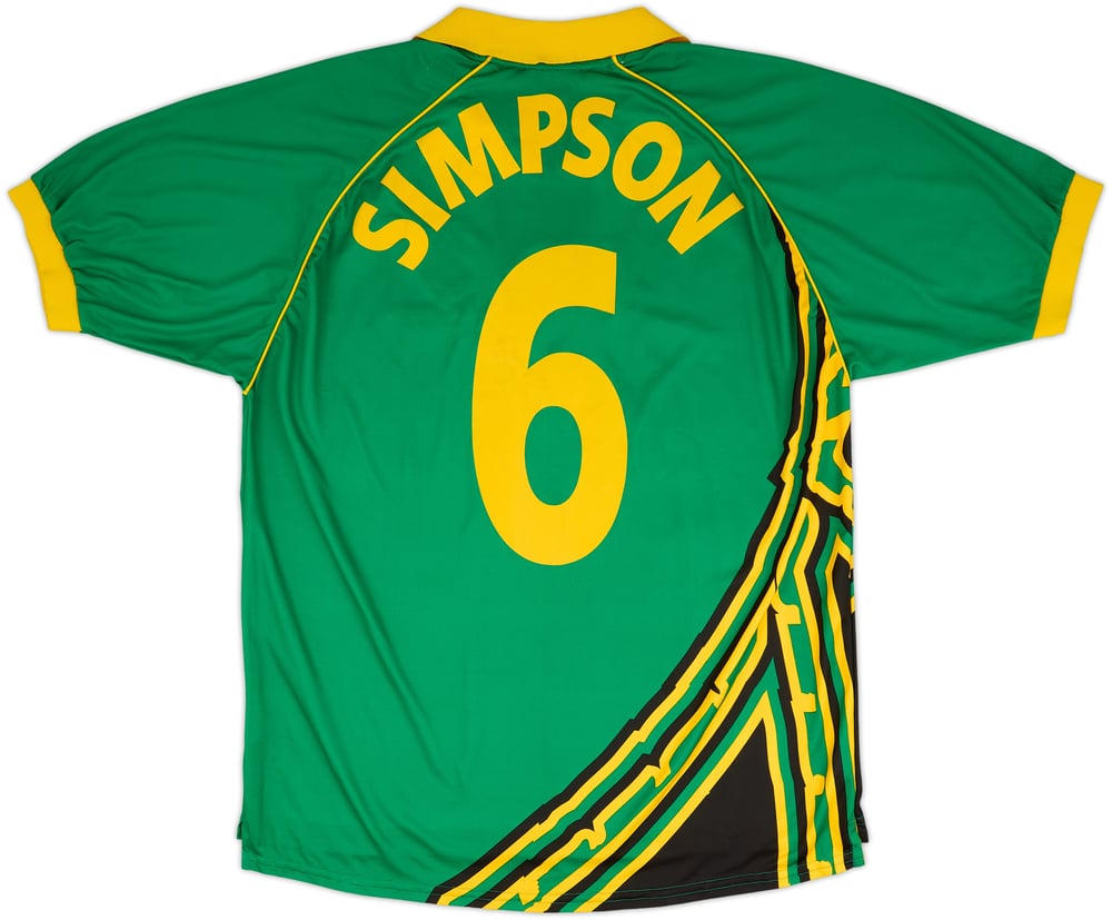 1998 Jamaica Match Issue World Cup Away Shirt Simpson #6 (back)