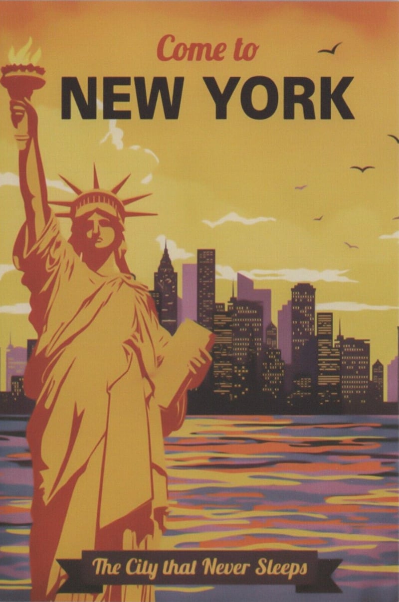 Statue of Liberty art Deco style postcard