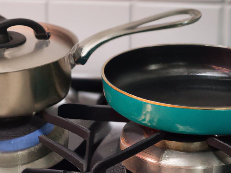 Pans on a stovetop