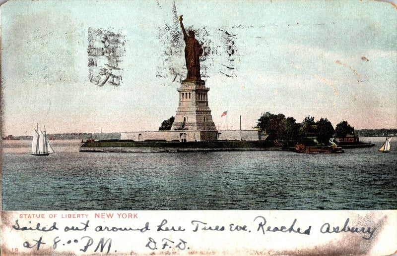 Early Statue of Liberty postcard