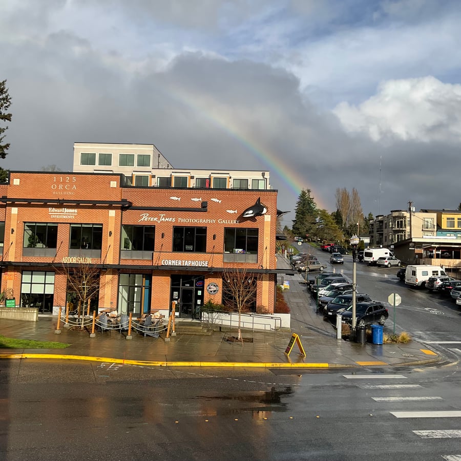 Rainbow Over Orca Building