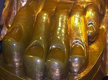 Statue of Liberty foot with thin layer of copper.