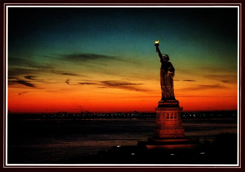 Statue of Liberty at sunset