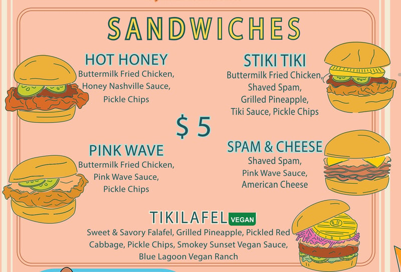 Tiki Chick Sandwich Menu