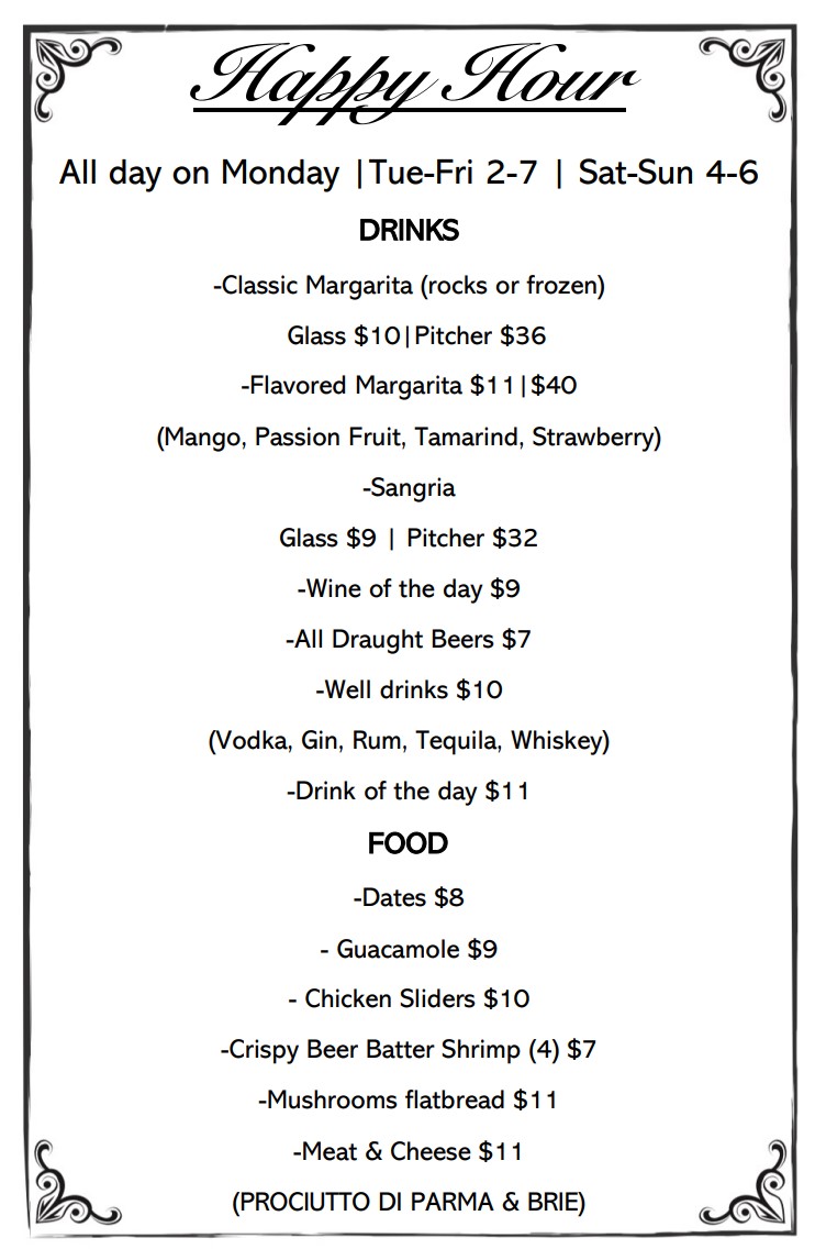 The Lexington Social Happy Hour Menu