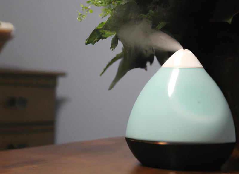 Blue Humidifier on a Table