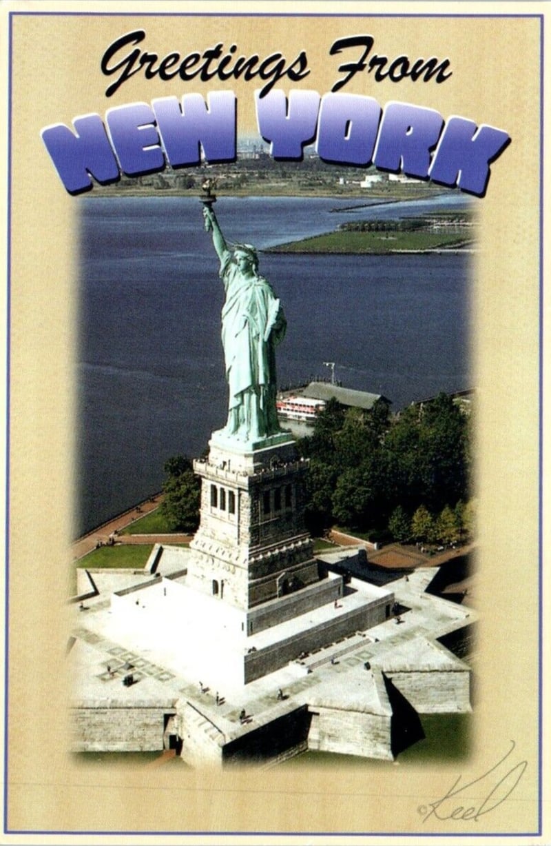 Statue of Liberty - Greetings from New York postcard