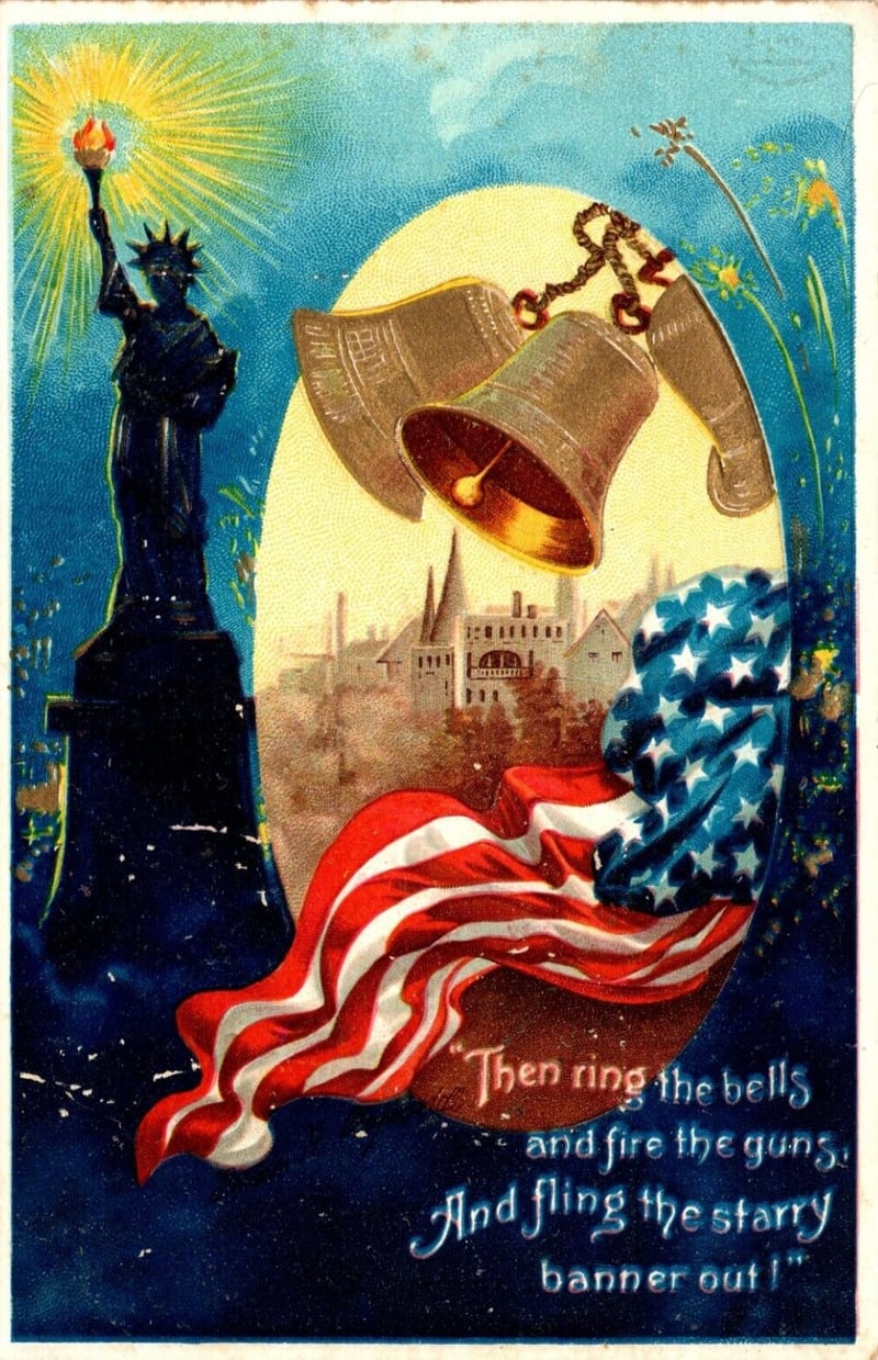 Statue of Liberty Patriotic Lithograph postcard