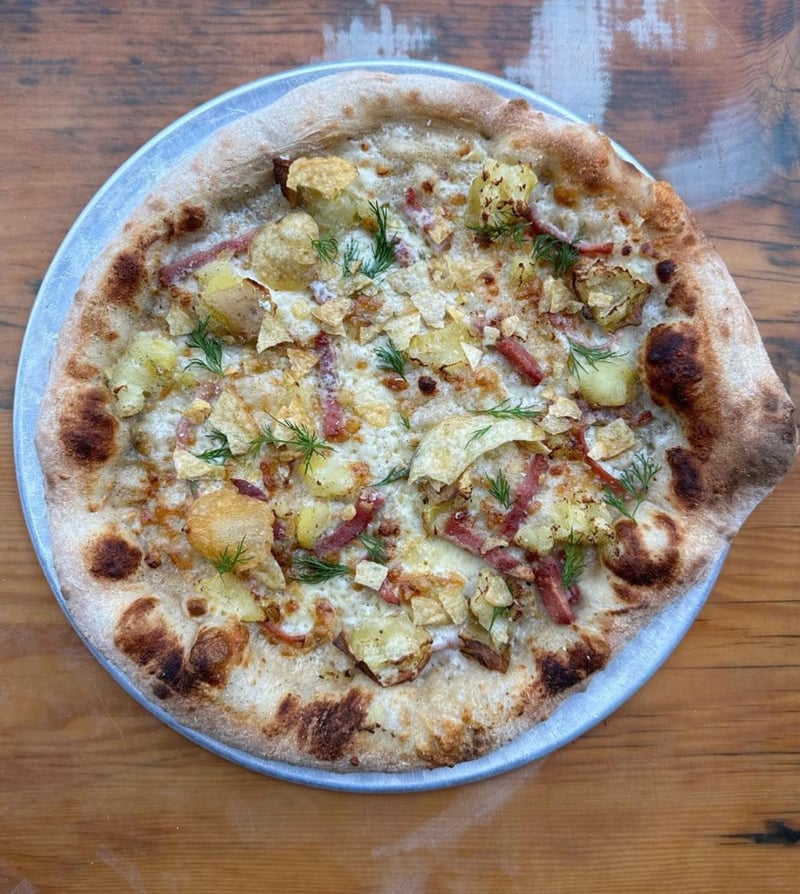 Potato, Ham, and Dill pizza from Elizabeth Station