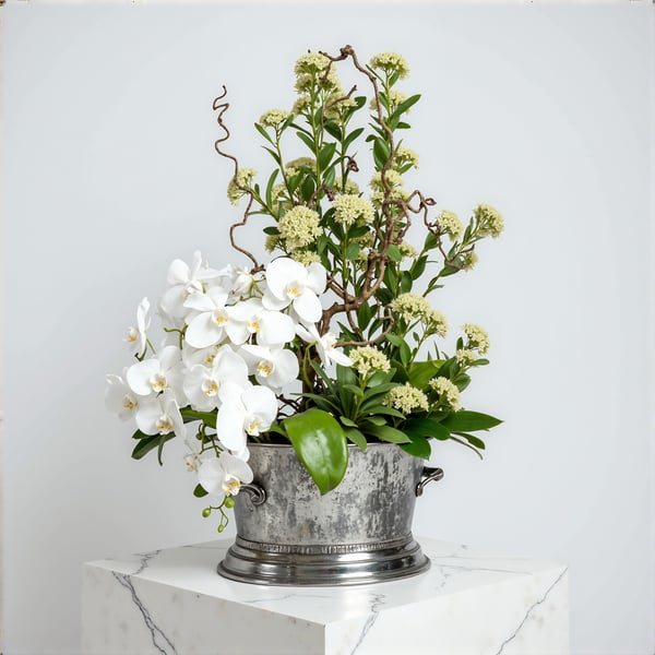 Luxury Artificial Orchid & Greenery Arrangement