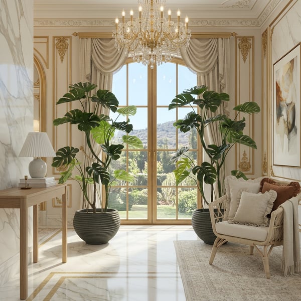 Monstera Deliciosa Pair in Twizell Planters — 210cm