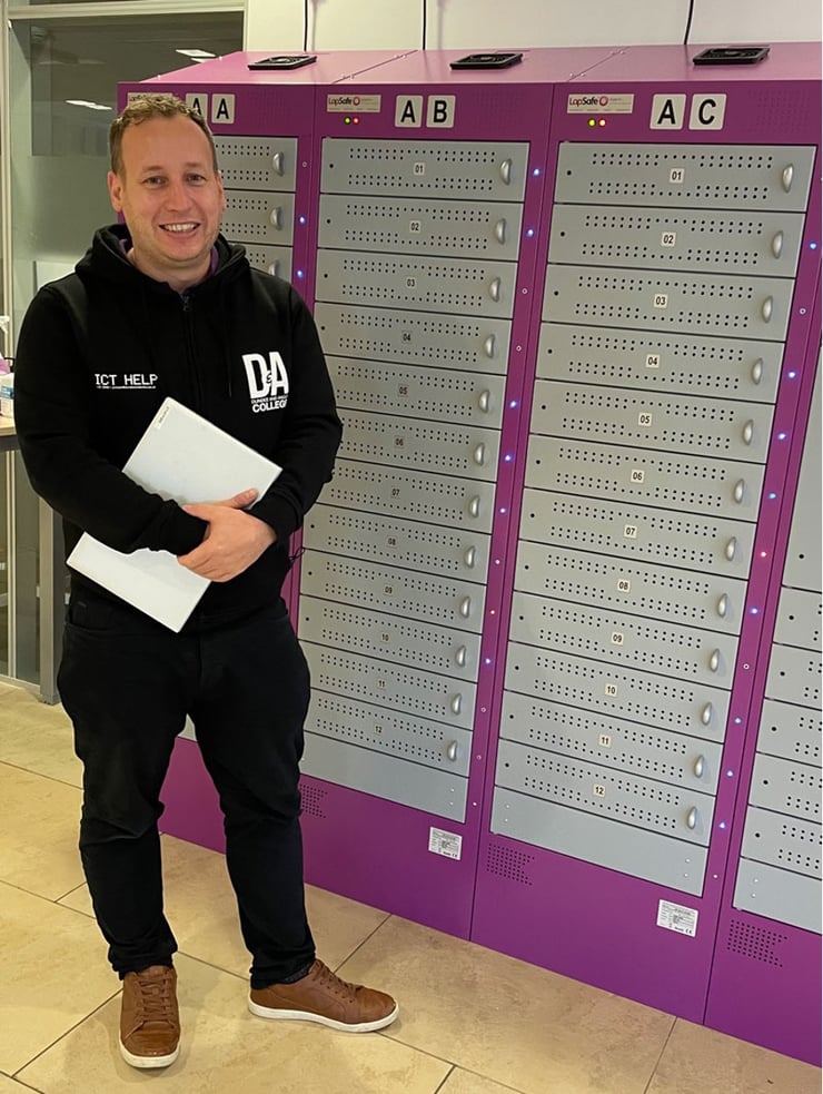 Andy Ross stood beside the Diplomat Smart Locker