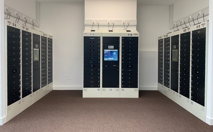 Group of Diplomat Pro Smart Lockers in Education