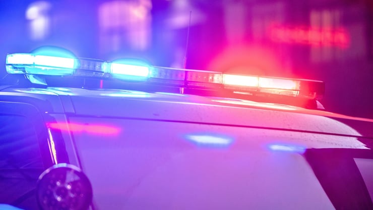 Close Up of Emergency Service Blue Lights in Action