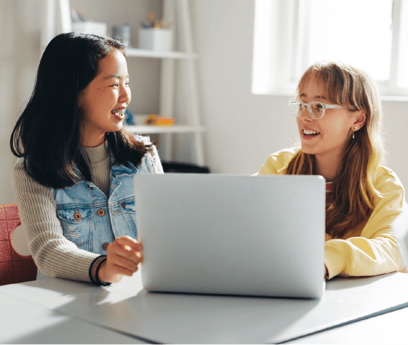 Children using a laptop