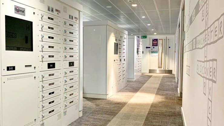 LapSafe Smart Lockers in University Corridor