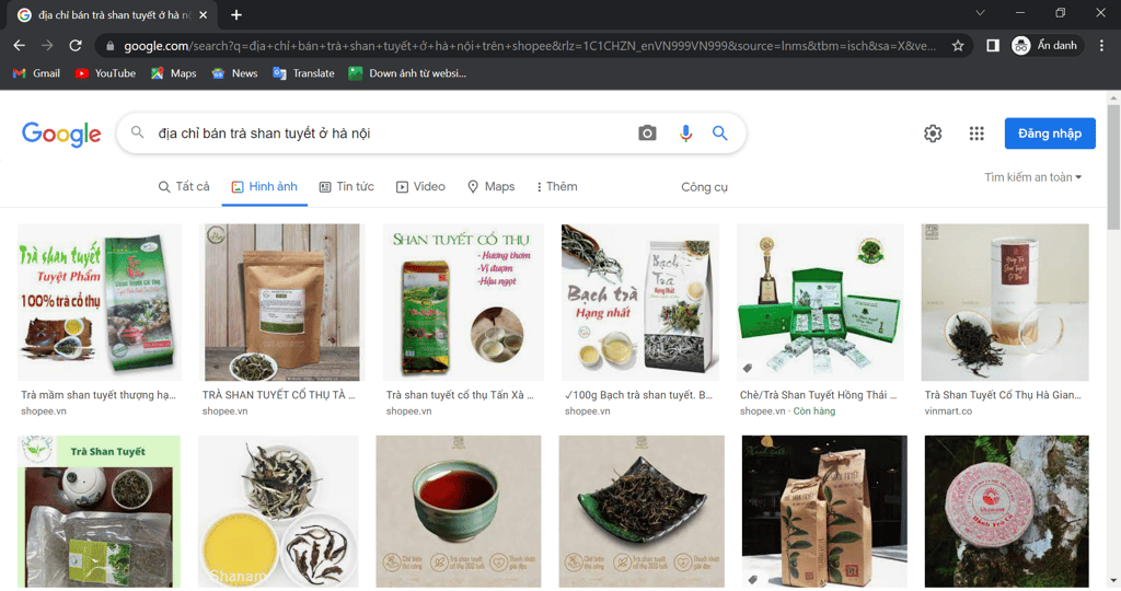 Mua trà shan tuyết trên mạng