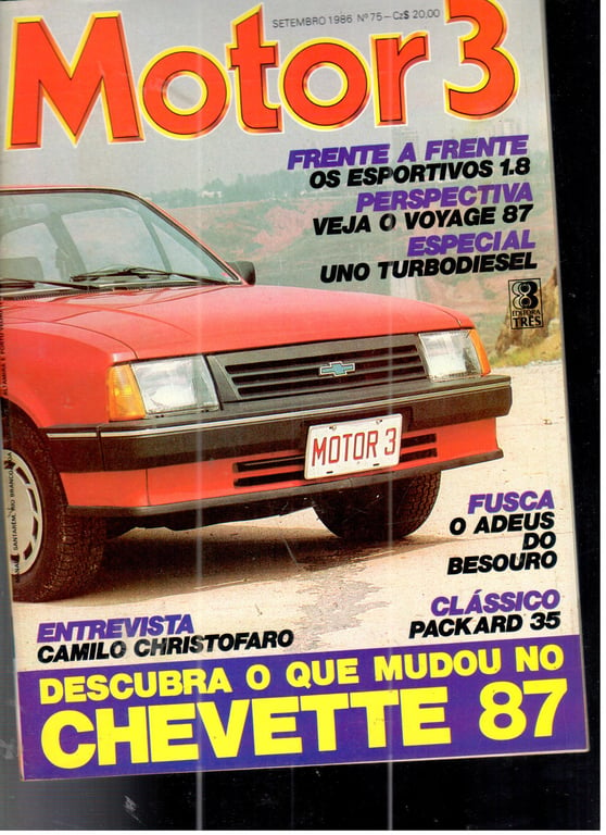 Revista Motor 3 - Carro, Motos, Barcos, Aviões - nº 75- 1986 de Editora Três pela Tres (1986)
