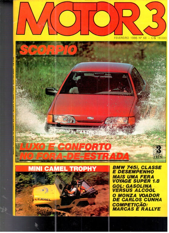 Revista Motor 3 - Carro, Motos, Barcos, Aviões - nº 68- 1986 de Editora Três pela Tres (1986)
