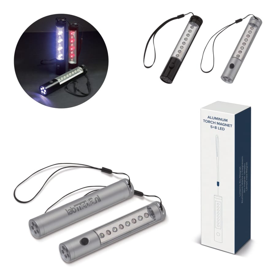 Zaklamp aluminium magneet