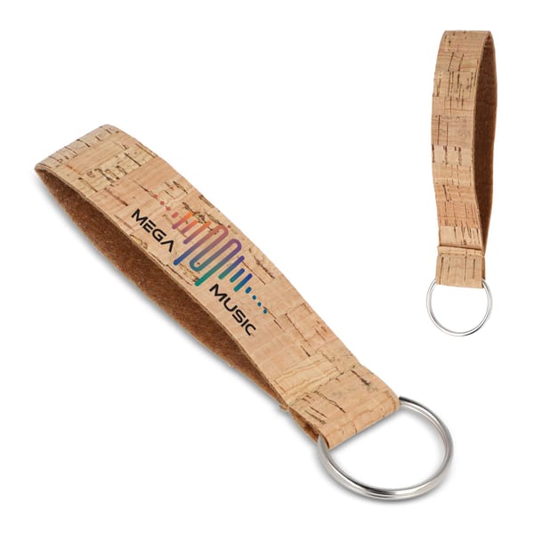 Kurken polsband met sleutelhanger