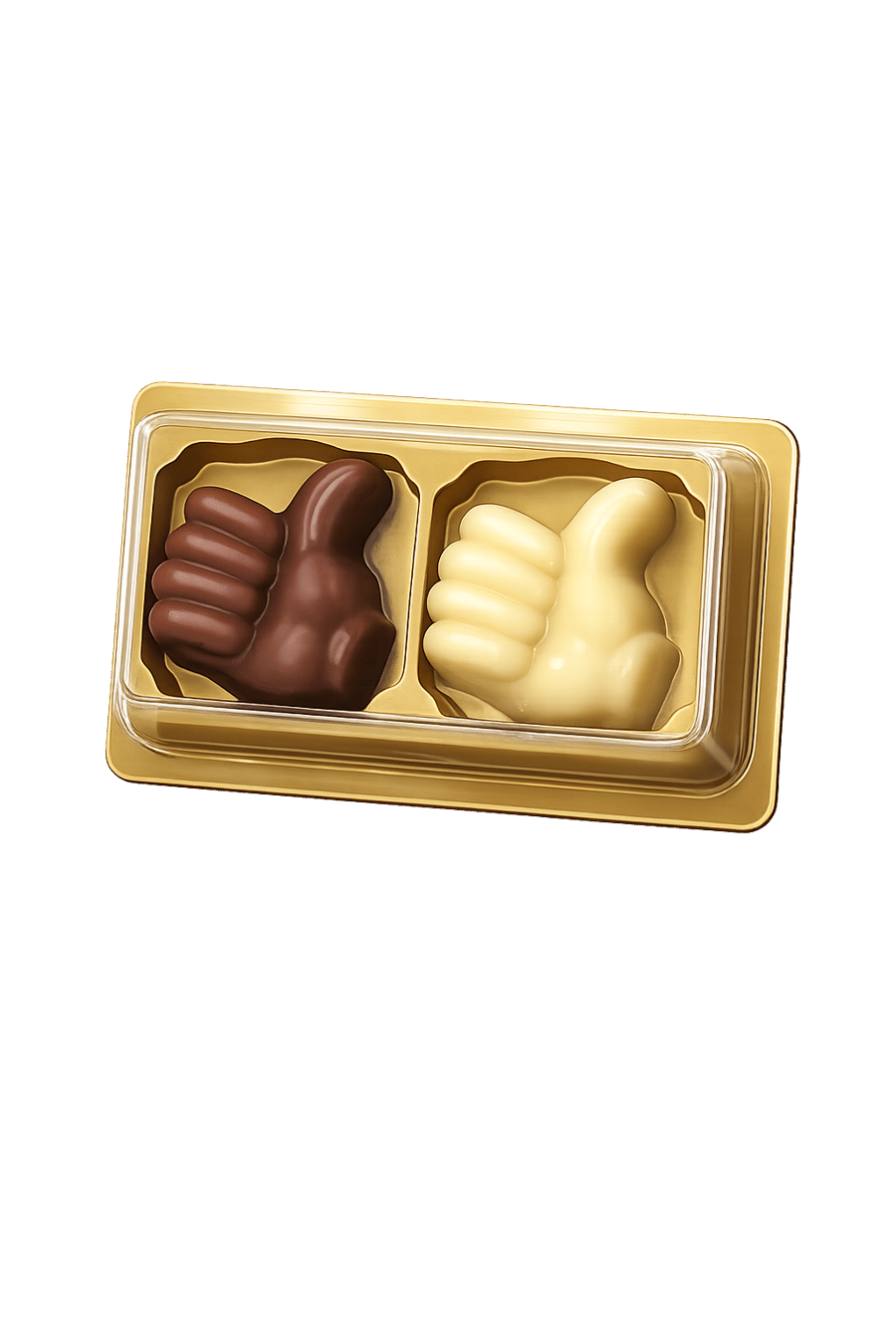 Like duim 2 chocolaatjes in doos