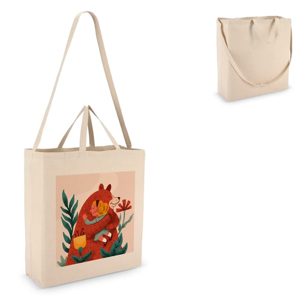 Katoen Tote OEKO-TEX® 40 x 13 x 44cm 220g/m² met brede bodem