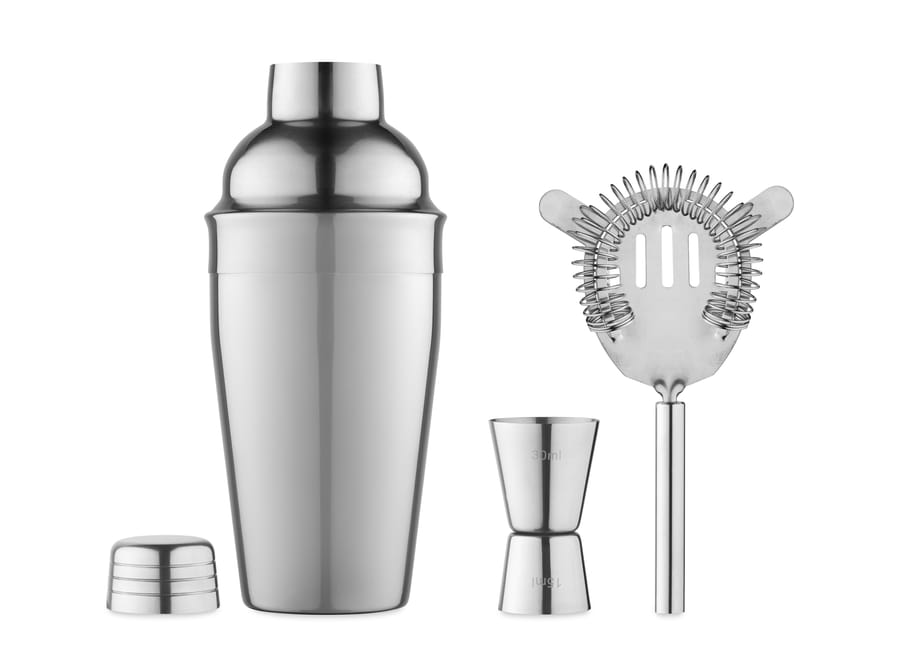 Chroomkleurige cocktailset Fizz