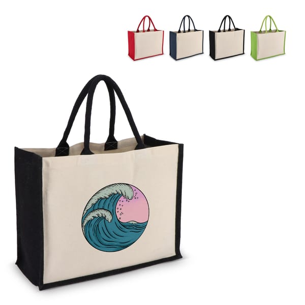 Jute-Katoen Tote OEKO-TEX® 42.5 x 19 x 32cm 320g/m²