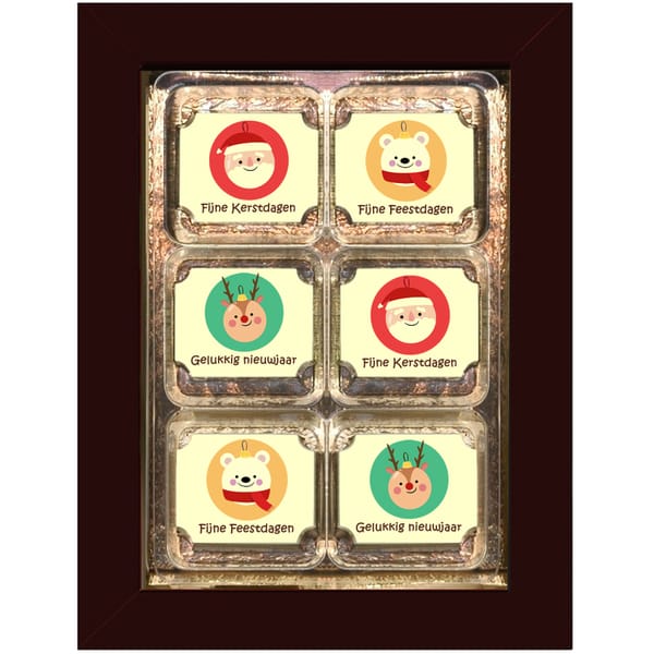 6 Kerstbonbons bruine doos