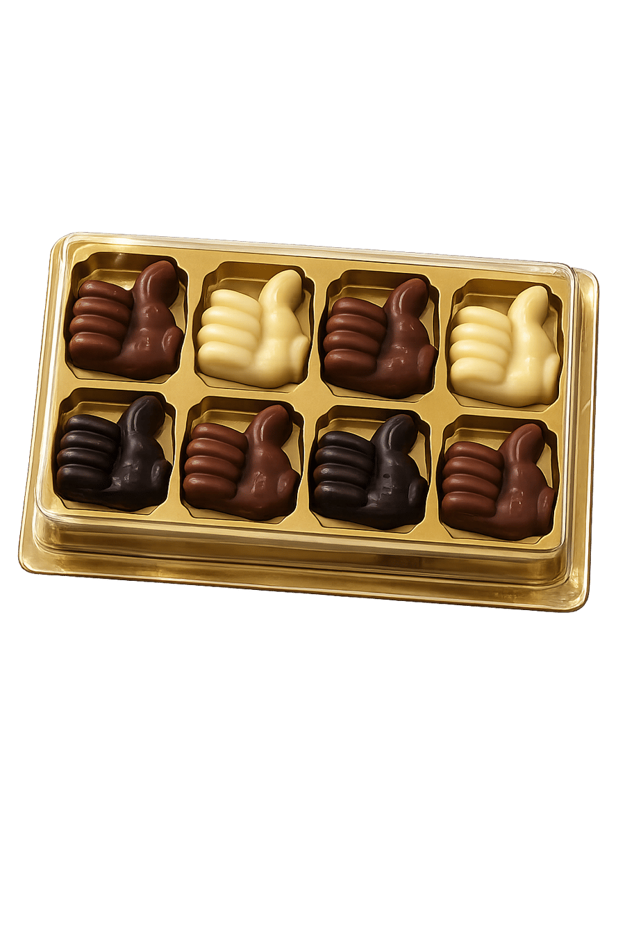 Like duim 8 chocolaatjes in doos