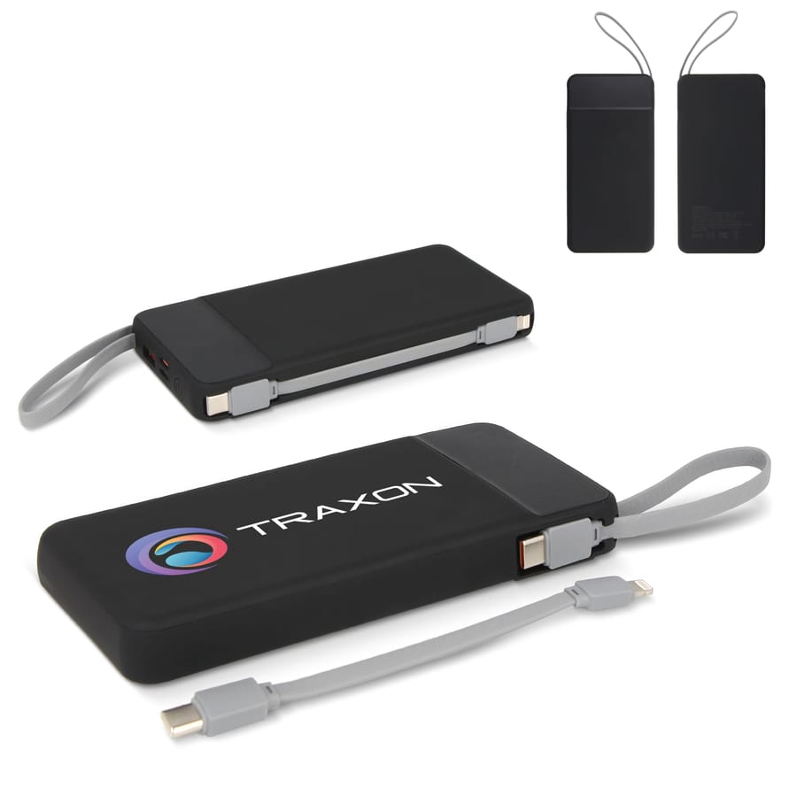 Ziara Powerbank met USB-C & Lightning Kabel 10000mAh