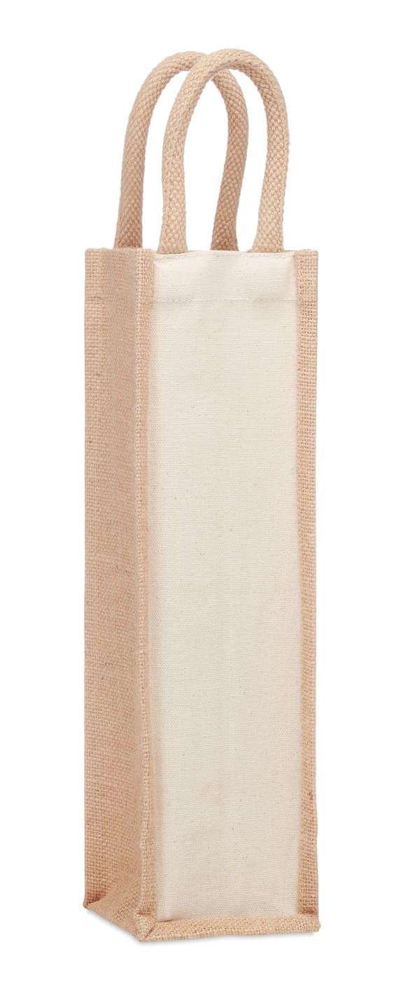 Jute wijntas voor 1 fles