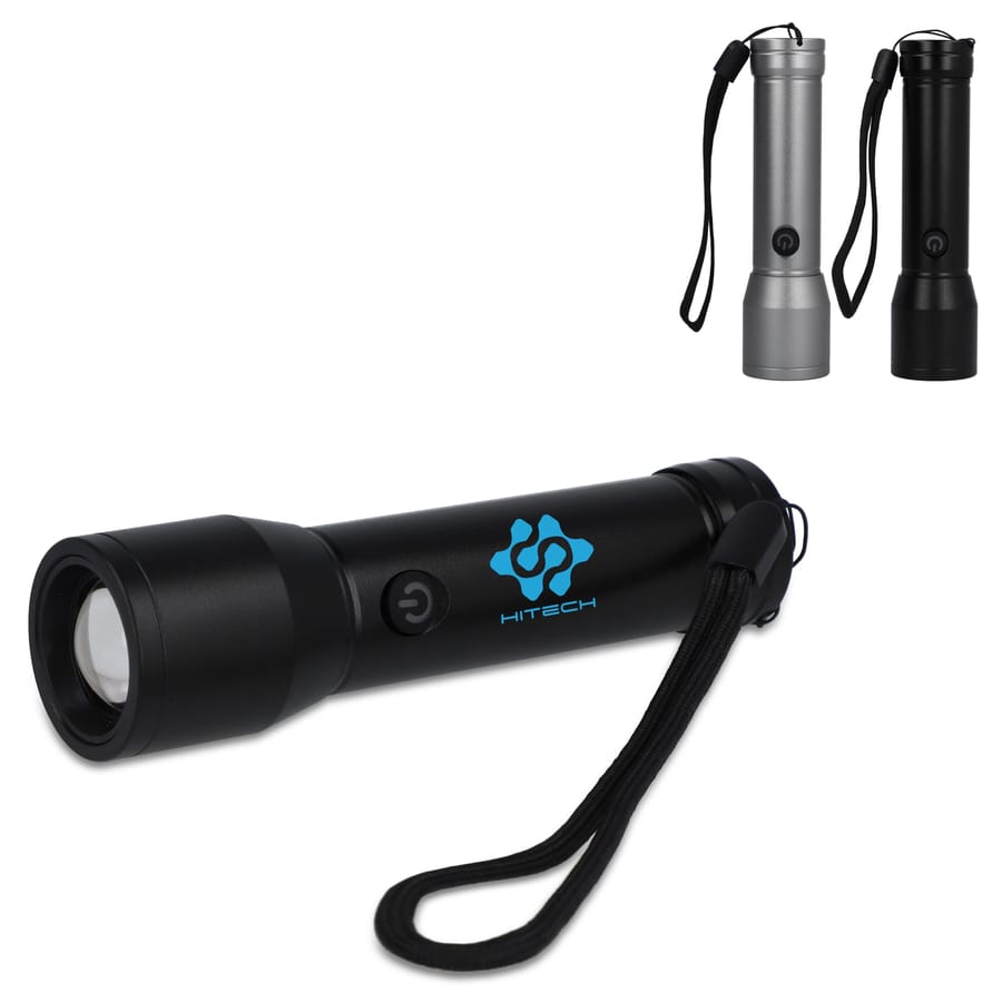 Oplaadbare IPX4-zaklamp van gerecycled aluminium