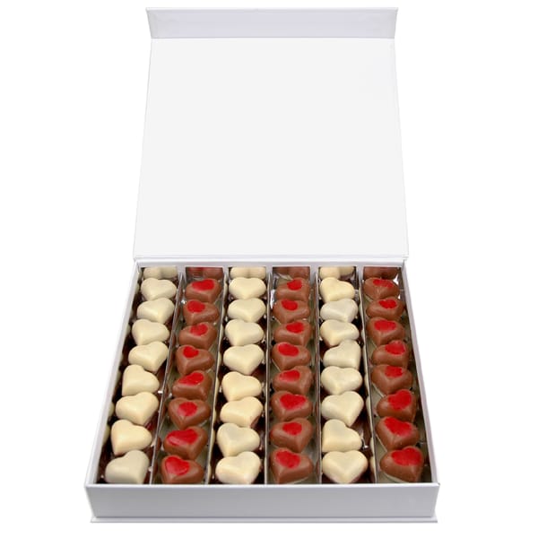 Luxe doos 48 hartjes bonbons