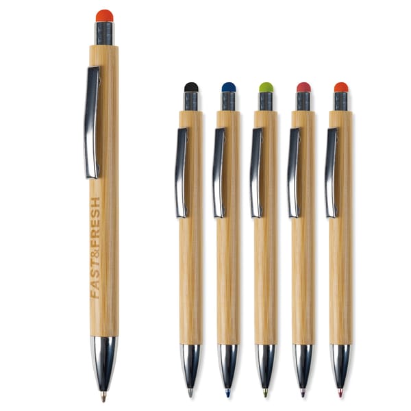 Balpen New York bamboe met stylus