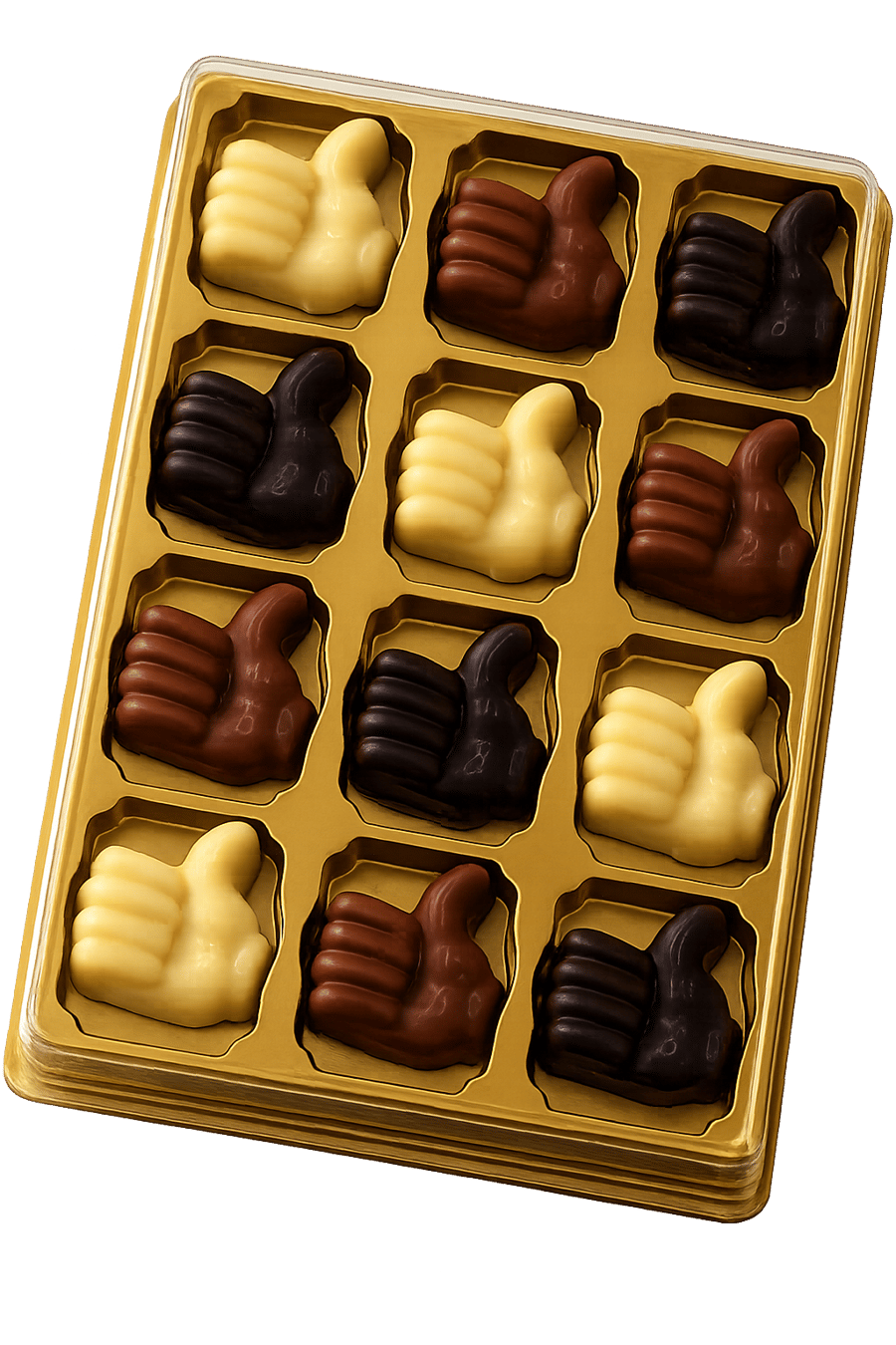 Like duim 12 chocolaatjes in doos