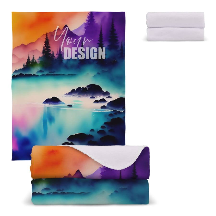 Polar fleece deken OEKO-TEX® sublimatie 130 x 170 cm 290 g/m²