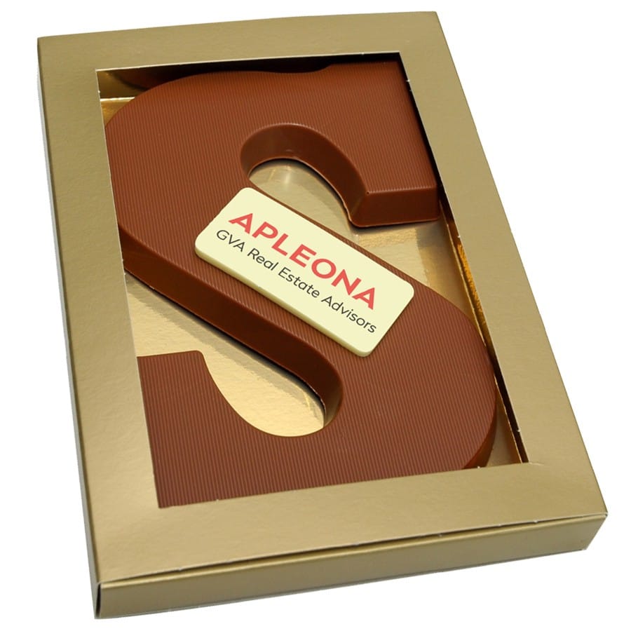 Chocoladeletter met logo 200 gram A t/m Z