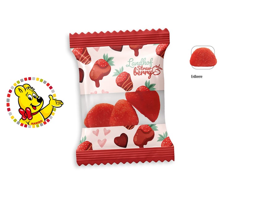 HARIBO Primavera Aardbei promotiezakje, 3 stuks