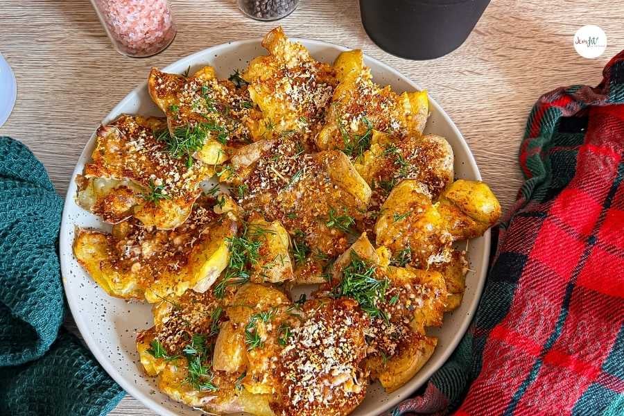 gniecione ziemniaki z parmezanem