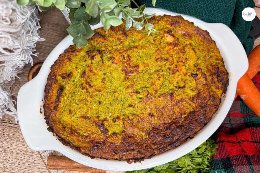 zapiekanka z cukinii z kurczakiem i marchewką